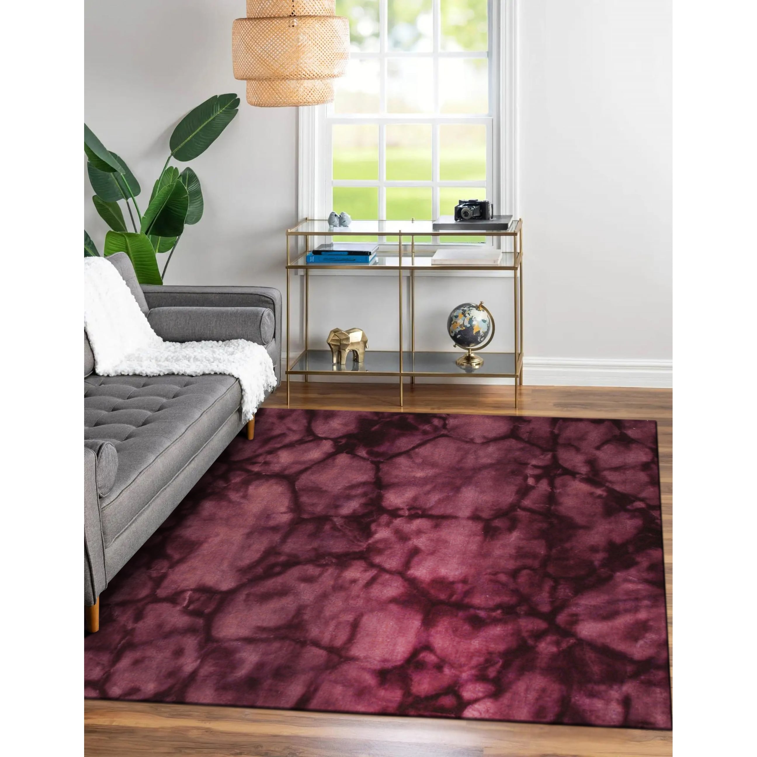 Purple Contemporary Dip Dyed Rug 2 X 10