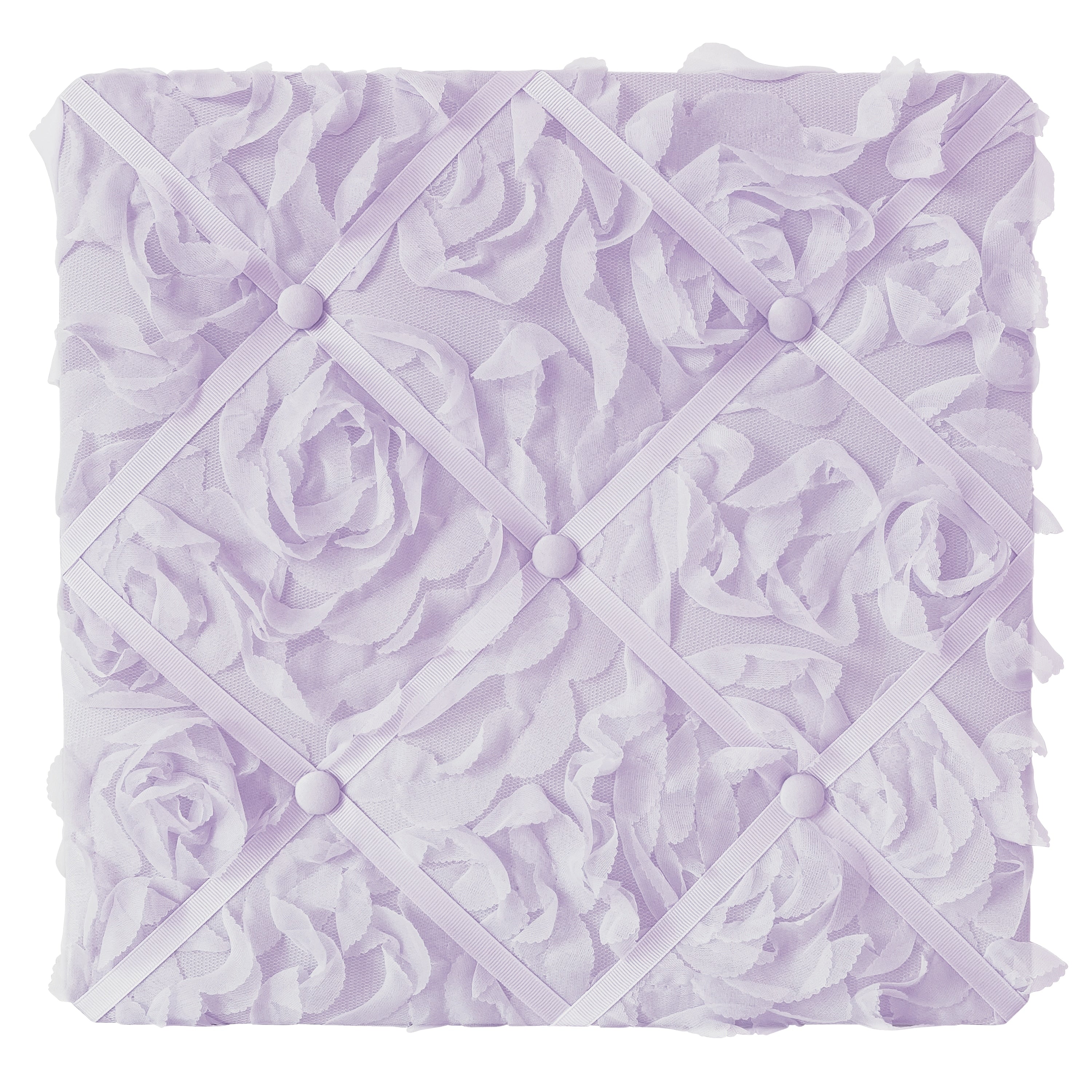 Purple Floral Rose 13In Fabric Memory Photo Bulletin Board Lavender Flower Luxurious Elegant Princess Vintage Boho Shabby Chic