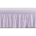 Purple Floral Rose Girl Crib Bed Skirt Solid Light Lavender Flower Luxurious Elegant Princess Vintage Boho Shabby Chic Luxury