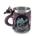 Purple Gothic Dragon Tankard Celtic Knot Work Mug W Stainless Steel Insert