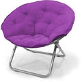 Purple Microsuede Metal Large Contemporary Saucer Chair