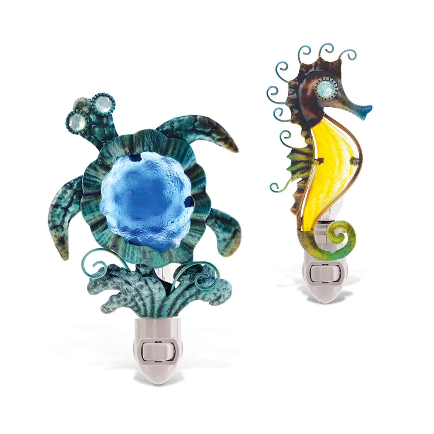 Puzzled Inc. Multicolored Sea Turtle And Seahorse Nightlights