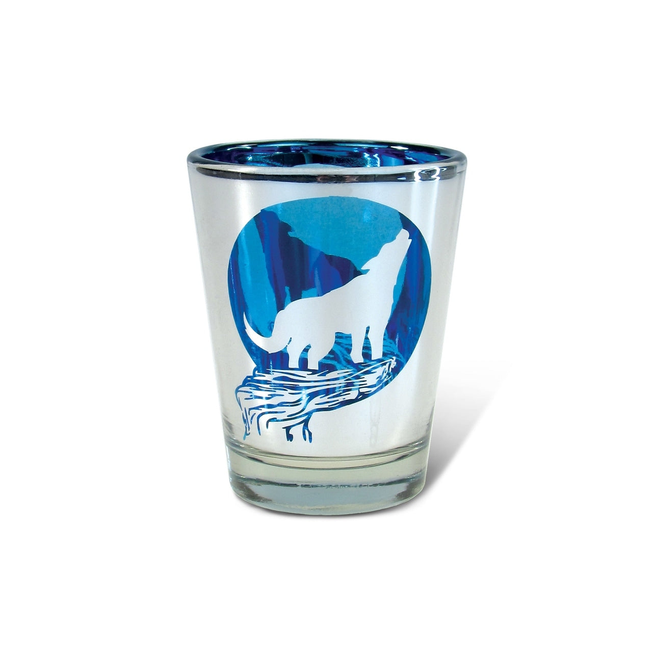 Puzzled Silver Wolf Shot Glass