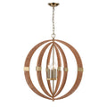 Pyrus 27 Inch Wide 4 Light Chandelier In Brown 27In W X 27In D X 29In H