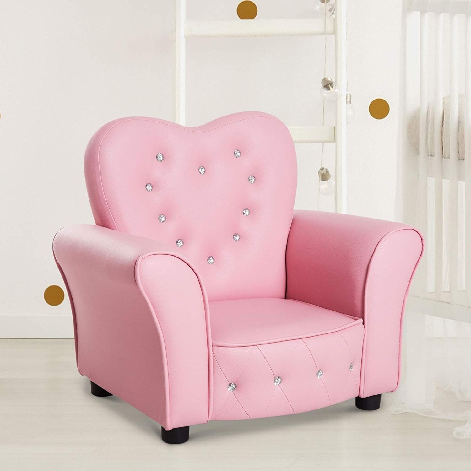 Taylor Olive Estella Pink Upholstered Kids Chair