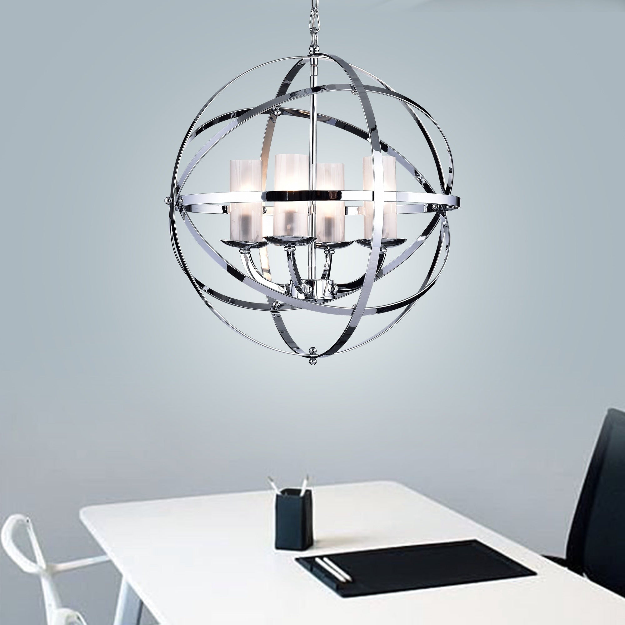 Qadira 4 Light Chrome 18 Inch Chandelier Silver