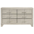 Qanto Wide Dresser With 6 Drawers Rustic Cream Wood