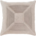 Quadratum Velvet Beige Feather Down Or Poly Filled Throw Pillow 20 Inch