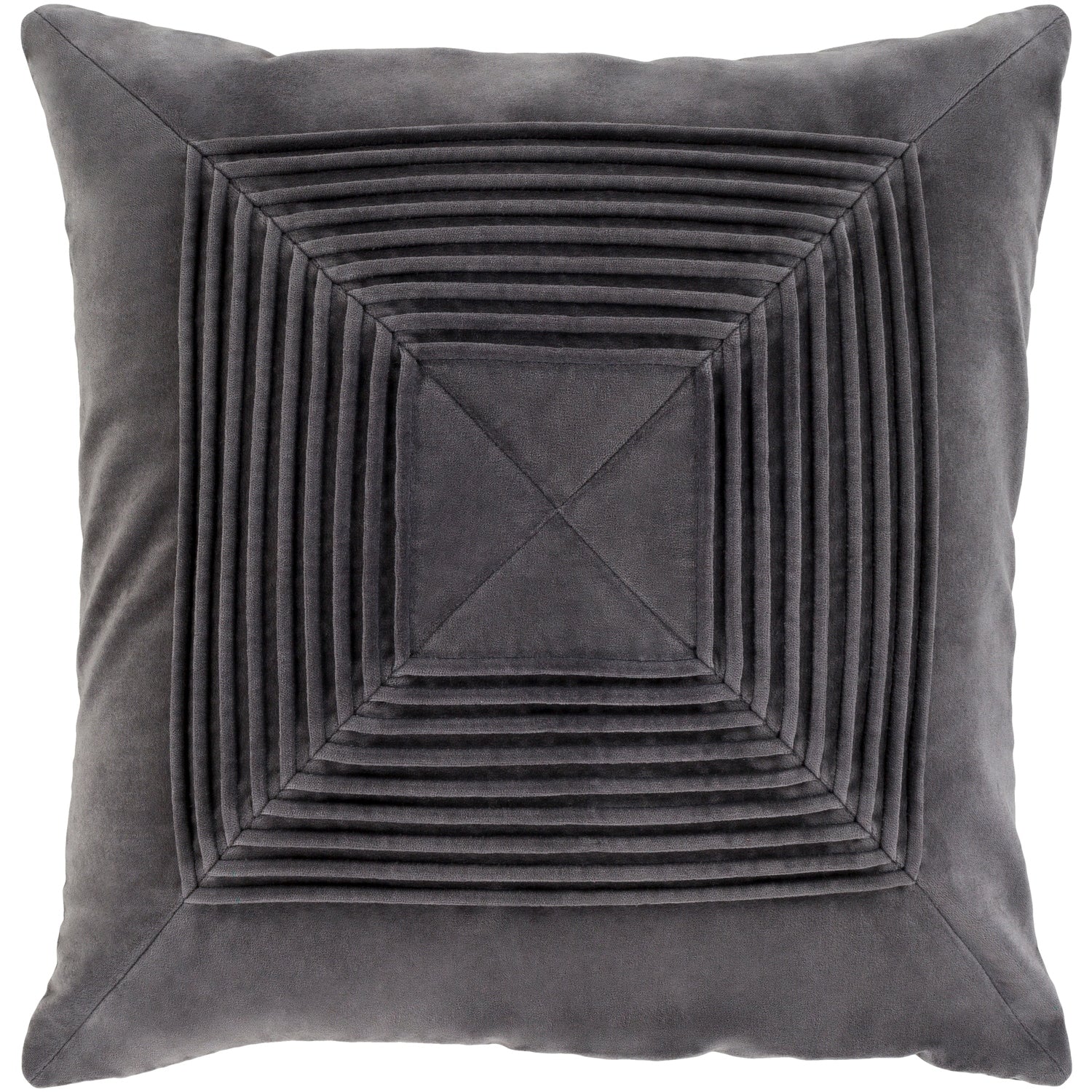 Quadratum Velvet Charcoal Feather Down Or Poly Filled Throw Pillow 18 Inch