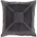 Quadratum Velvet Charcoal Feather Down Or Poly Filled Throw Pillow 22 Inch