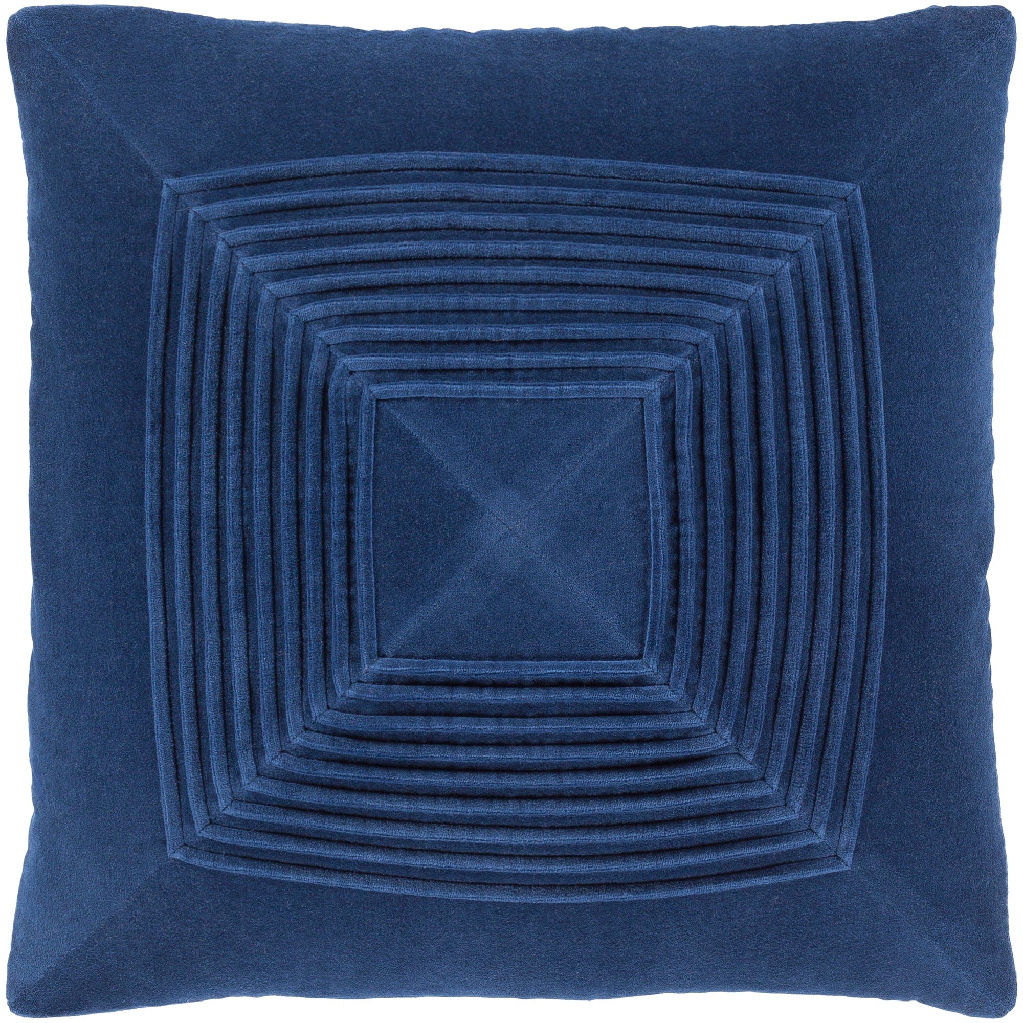 Quadratum Velvet Navy Throw Pillow Cover 22 Inch