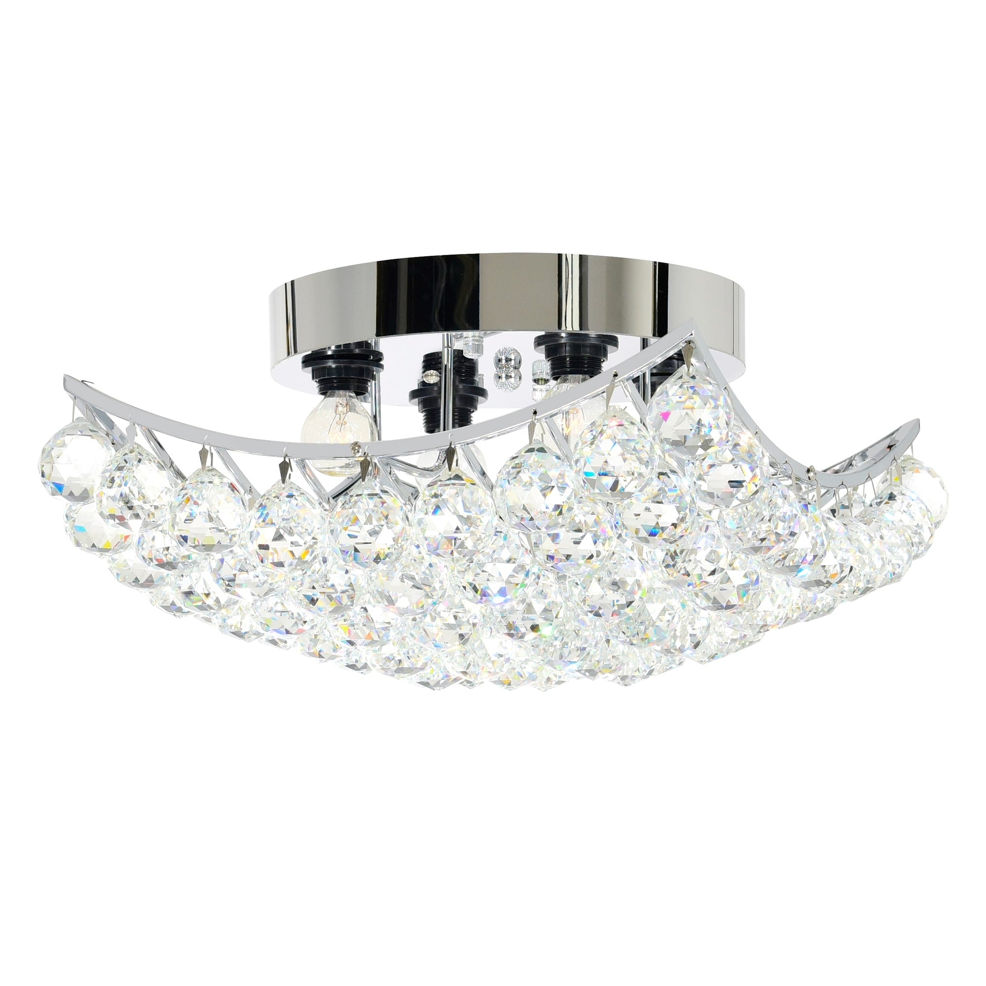 4 Light Flush Mount With Chrome Finish