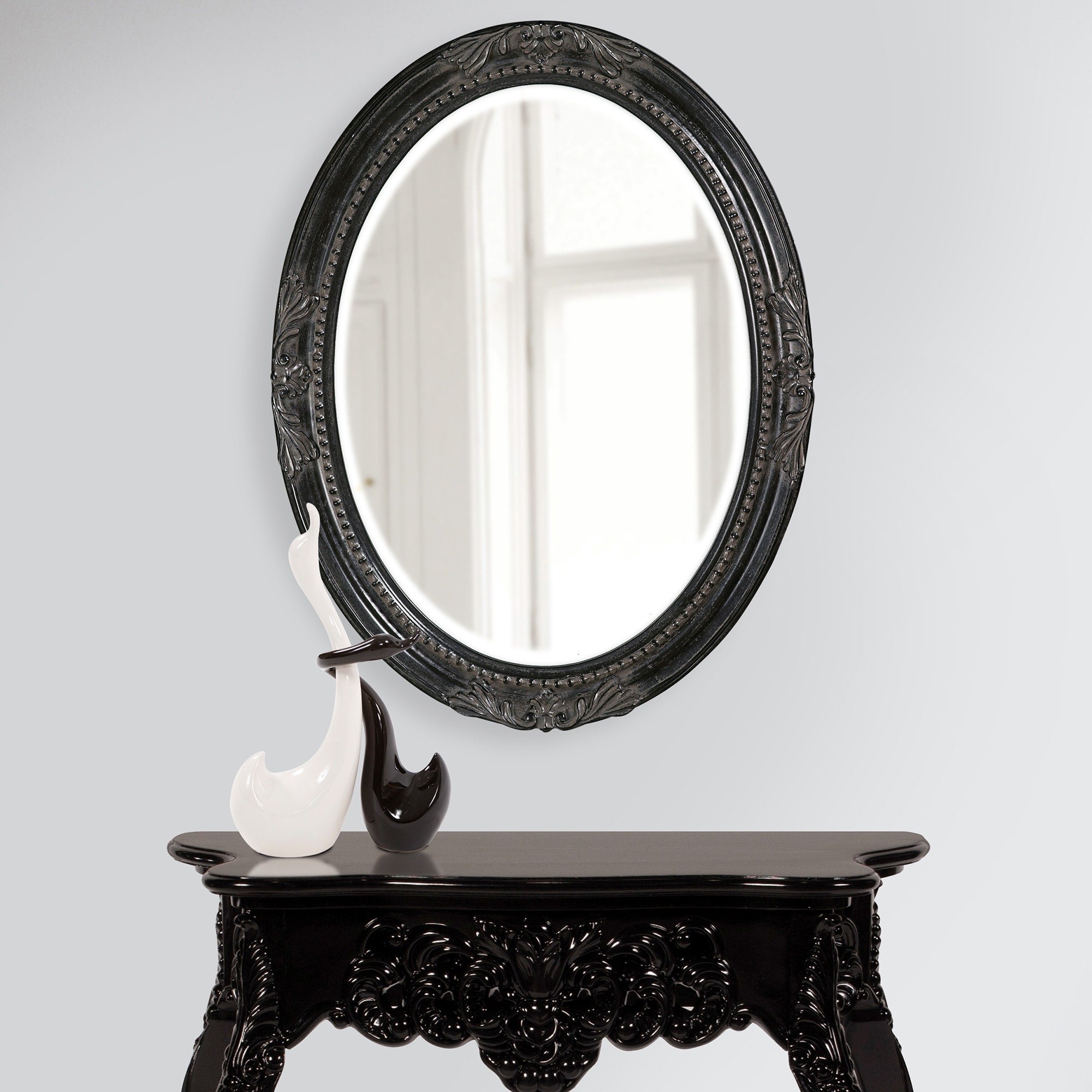 Queen Ann Antique Black Mirror