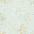 Queen Annes Lace Wallpaper Floral In Green Ochre Orange Sage Mint Mint Green