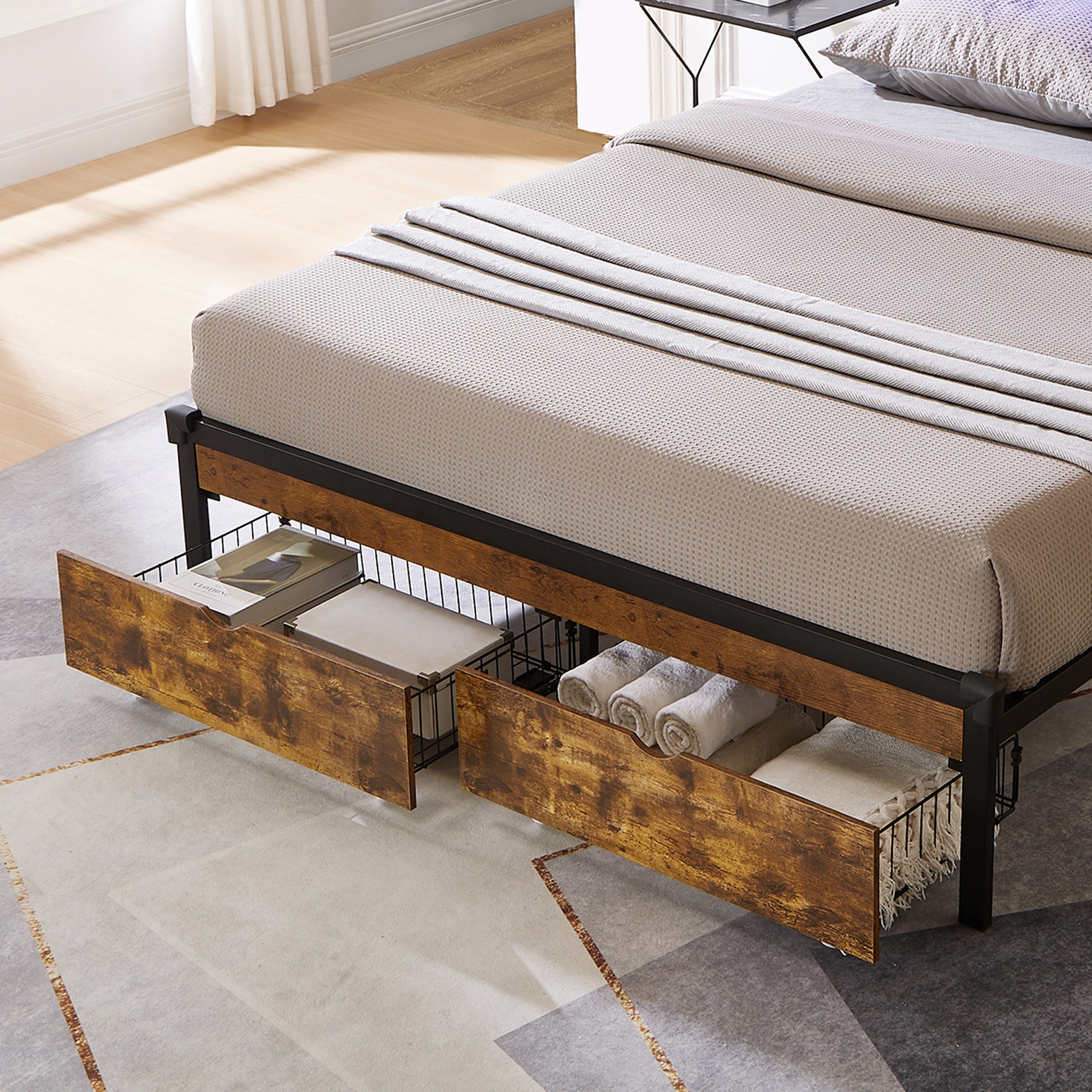 Queen Bed Drawers Widely Used In Storage Of Clothes Under The Bed