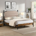 Queen Bed Frame Upholstered Headboard With Charging And Touch Sensitive Led Lights Under Bed Storage No Box Spring Needed