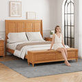 Queen Bed Frame With Tall Headboard And Storage Bench