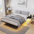 Queen Full Metal Bed Frame With Led Lights Heavy Duty Quiet Easy Assembly