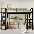 Queen Full Size Loft Bed With Built In Wardrobe Storage Shelves Pegboard All In One Space Saver With Workspace