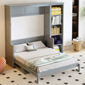 Queen Full Size Murphy Bed With Desk Bookshelf Wall Bed With Integrated Workspace Storage