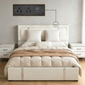 Queen Lift Up Storage Bed Frame With Adjustable Led Lights Headboard