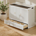 Queen Murphy Bed Cabinet With Usb Charging Station Drawers And Foldaway Wall Bed With Storage