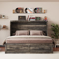Queen Murphy Bed Frame With Charging Station Storage Drawer