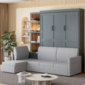 Queen Murphy Bed With Built In Sofa Shelves Space Saving Design