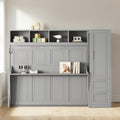 Queen Murphy Bed With Closet And Drawers Wall Bed Cabinet With Storage Shelves Space Saving Design