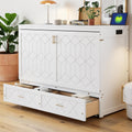 Queen Murphy Bed With Drawer And Usb Ports Wall Bed Cabinet With Storage And Power Outlets