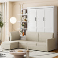 Queen Murphy Bed With Sofa And Storage Shelves Mdf Plywood Frame