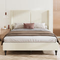 Queen Size Bed Frame With 55.5 High Back Upholstered Headboard