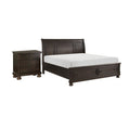 Queen Size Bedroom Set Brown Finish Storage Bed With Drawers 2 Piece Set With Bed And Nightstand