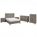 Queen Size Bedroom Set Gray Finish Panel Headboard 5 Piece Set With Bed 2 Nightstands Dresser And Chest