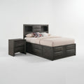 Queen Size Bedroom Set Gray Finish Storage Bed With Drawers 2 Piece Set With Bed And Nightstand