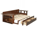Queen Size Daybed With Removable Desk Storage Drawers Hydraulic Side Table