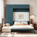 Queen Size Murphy Bed With L Shaped Sofa And Storage Cabinets