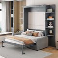 Queen Size Murphy Wall Bed With Built In Sofa Foldable Cushion