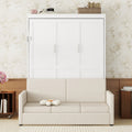 Queen Size Murphy Wall Bed With Integrated Cushion Hydraulic Folding System Space Optimization