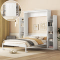 Queen Size Murphy Wall Bed With Integrated Shelves Led Lights Space Saving Fold Down Bed
