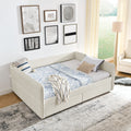 Queen Size Platform Bed Frame Daybed With 2 Drawers