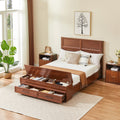 Queen Size Platform Bed Frame With Headboard Storage Bench
