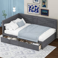 Queen Size Platform Bed With Boucle Fabric Soft Boucle Fabric Upholstered Platform Bed