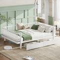 Queen Size Platform Bed With Storage Drawers Metal Daybed Frame With Upgraded Safety Round Pipe Design Low Profile Design