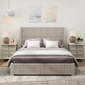 Queen Size Solid Wood Platform Bed Frame With Headboard