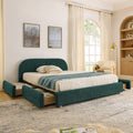 Queen Size Upholstered Bed Frame With Tall Headboard