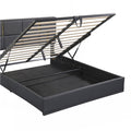 Queen Size Upholstered Platform Bed With Hydraulic Storage System