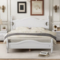 Queen Size Wood Platform Bed Frame Retro Style Platform Bed With Wooden Slat Support