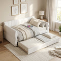 Queen Upholstered Daybed Platform Bed With Pull Out Trundle Built In Usb Charging By Harper Bright Designs