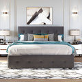 Queen Upholstered Platform Bed With Trundle Bed And Drawers